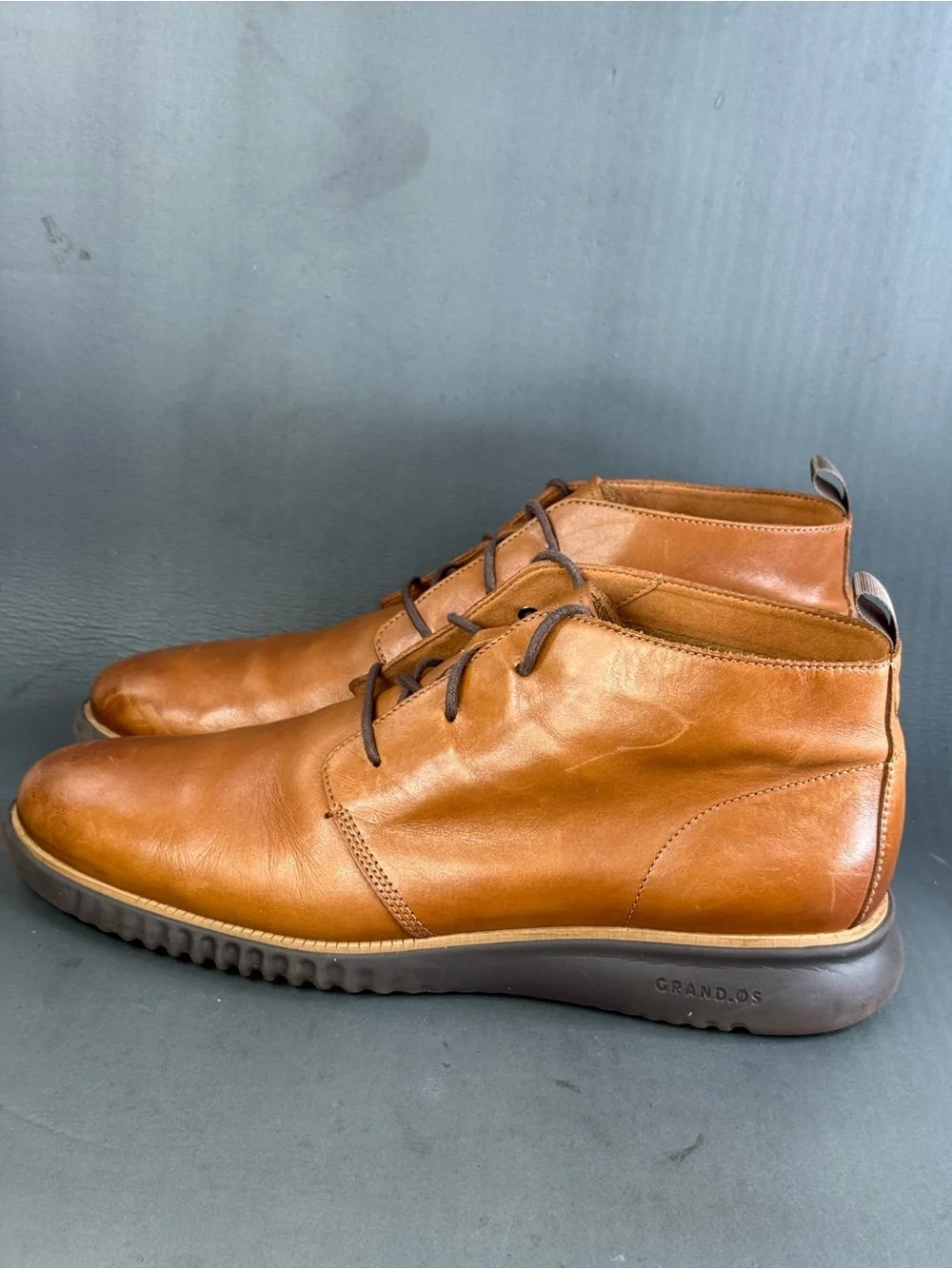 Cole Haan Men's 2.Zerogrand Chukka Boot British Tan leather mens size 13